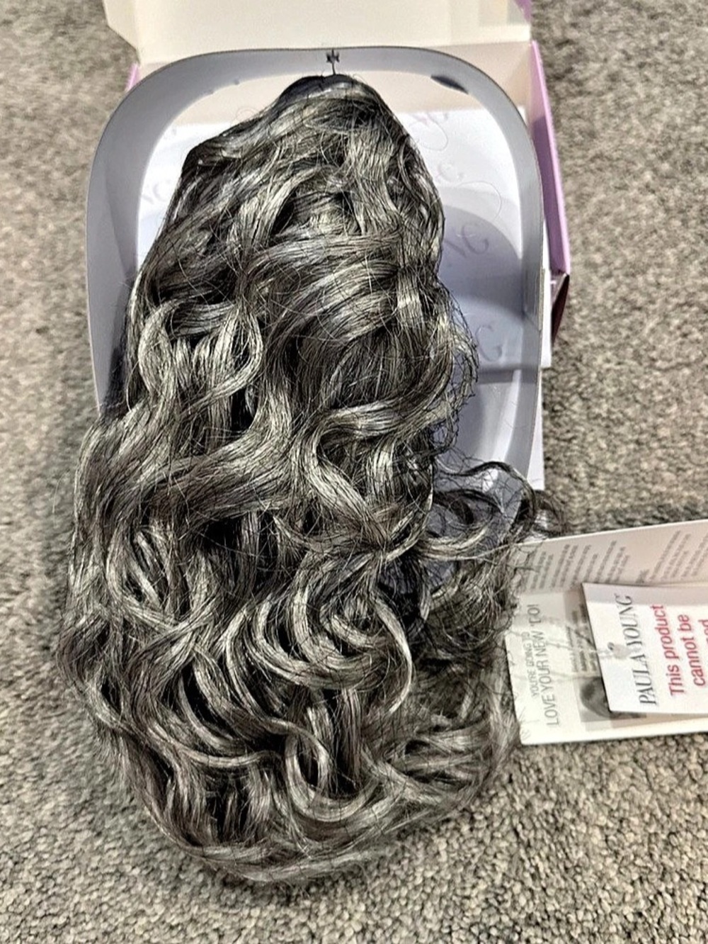 Paula Young A1359 Wavy Days Clip On Hairpiece Color 51 Silver/Grey Synthetic